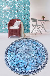 Conceptum Raiya Çap Alfombra Azul 80 x 80 cm